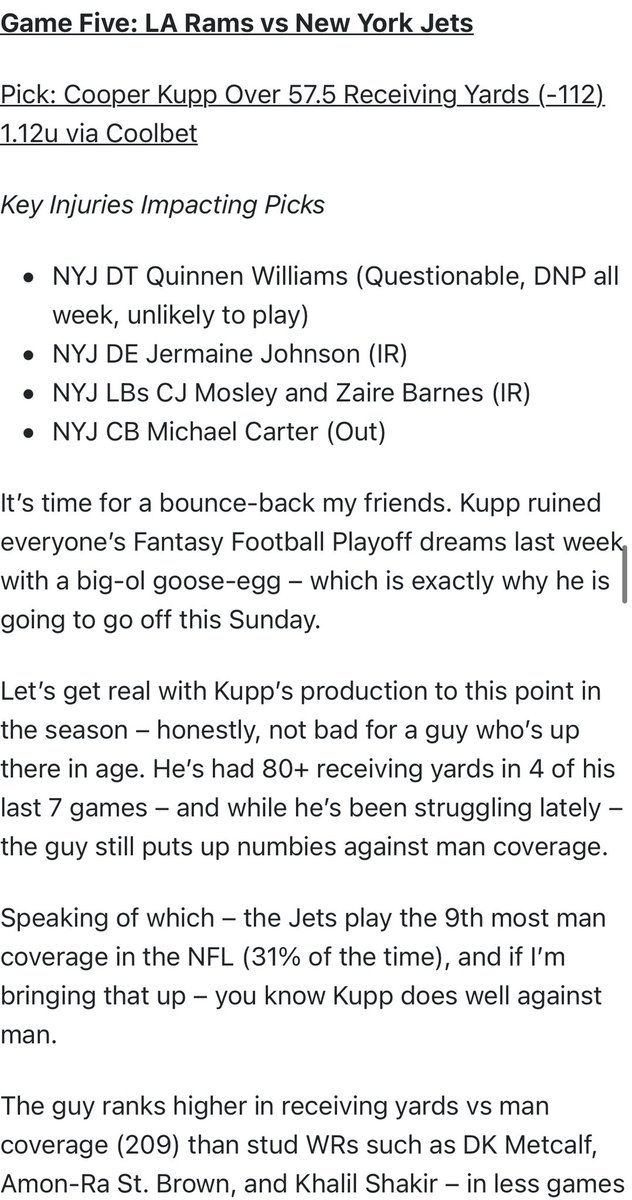 PlusMoneyPost's tweet photo. #NFL Week 16 Sunday Slate Best Bets - Top Player Props for Every Game on the Sunday Slate 🏈🔥

20 Prop Overs - with full analysis and in-depth breakdowns for each and every pick - all free at the link 📊✍️⬇️

https://t.co/e4wF3S33YN

Went 3-2 yesterday - looking for another profitable day with a ton of fun mixed in as we enjoy some great football 🎯✅

Good luck everyone and let’s get it 💰

#GamblingX #PlayerProps #PlayerPropBets #nflbetting
