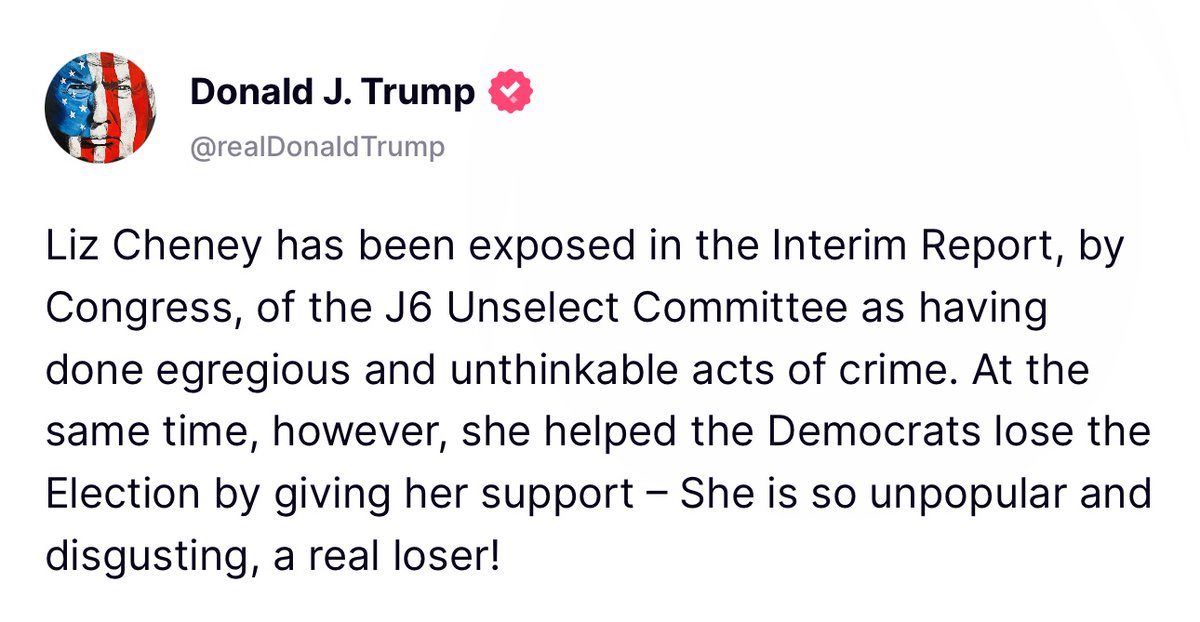 Trump just destroyed Liz Cheney.

She’s going to PRISON!