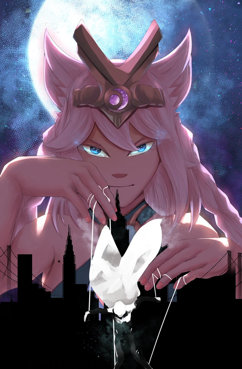 Kanzatitties's tweet photo. Io (Paladins) x Moon Knight (Marvel) fan art: Moon Knight gets tormented by another moon god. https://t.co/5WIjqbC04l