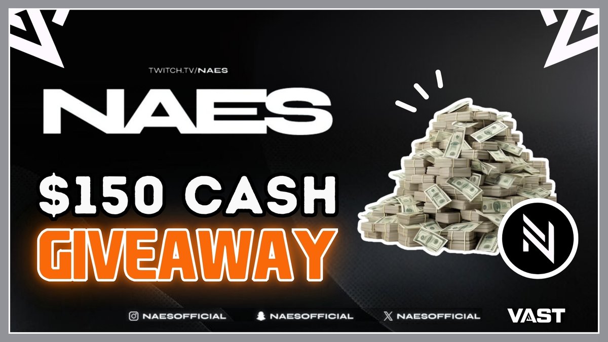 Vast (@vastgg) on Twitter photo $150 Cash Giveaway!
To enter, perform these tasks via the link below:
🔁 Repost + Like        
✅ Follow <a href="/NaesOfficial/">Naes</a> + <a href="/VastGG/">Vast</a>
Enter Here: tinyurl.com/Vast-Naes150 $150 Cash Giveaway!
To enter, perform these tasks via the link below:
🔁 Repost + Like        
✅ Follow <a href="/NaesOfficial/">Naes</a> + <a href="/VastGG/">Vast</a>
Enter Here: tinyurl.com/Vast-Naes150
