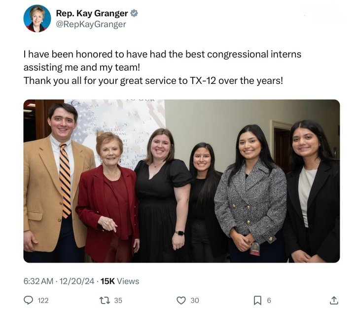 _alex_joshua's tweet photo. Kay Granger's staff tweeting out how great they are while she's secretly in the dementia ward https://t.co/uGgrW7GdHL