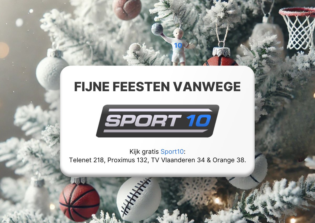 Fijne feesten, iedereen! 🎄🎁

En psttt...je kan ook tijdens de kerstperiode rekenen op 24/7 sport bij Sport10!  😉
