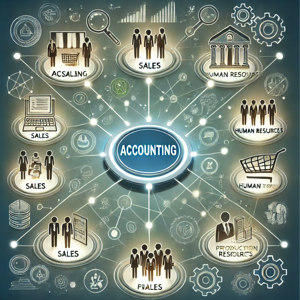 🔗 تكامل المحاسبة مع الأقسام الأخرى: مفتاح نجاح الشركات 🌟

المحاسبة ليست مجرد أرقام وجداول، بل هي القلب النابض الذي يربط كل أقسام الشركة ببعضها. دعونا نتعرف على كيف يمكن للتكامل بين المحاسبة وبقية الأقسام أن يصنع الفارق:

1️⃣ مع قسم المبيعات:
تحتاج المبيعات إلى تقارير مالية