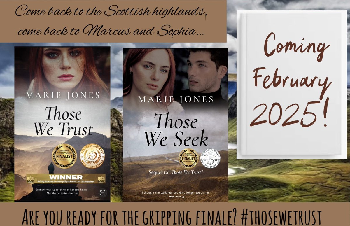 Coming February 2025 … the thrilling, breathtaking hold on to your hats final part of the trilogy is coming and it won’t disappoint! Come with me into Marcus and Sophia’s story for one last time #newbook #valentinerelease #thosewetrust #scottishromanticthriller #newrelease