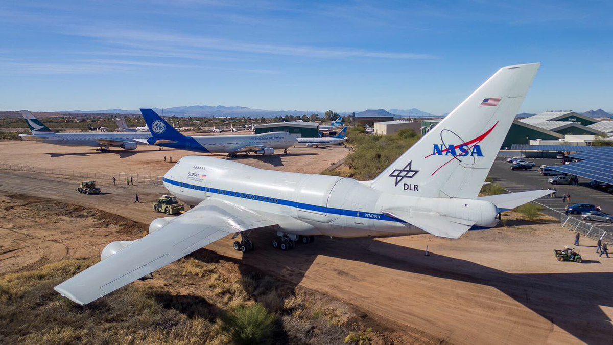 Boneyardsafari's tweet photo. It’s #sofiasunday and we look back at NASA SOFIA arriving at Pima Air and Space #nasa #sofia #sofiateliscope #747sp #pimaairandspacemuseum #tucson #visittucson #aviationsafari #aviationpreservation #boneyardsafari #aviationadventures https://t.co/NlKJ4nYMqP