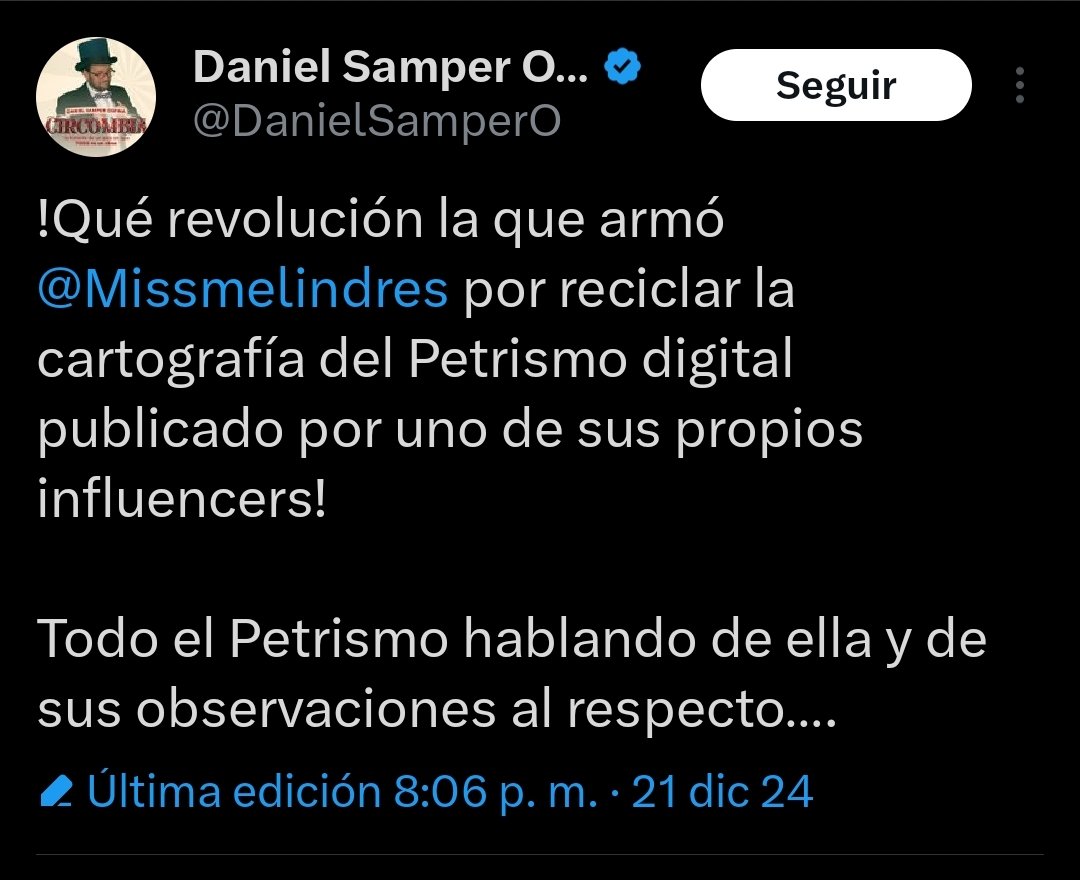 Este señor hasta deja tirada a la otra, no señor, la revolución la armaron LOS DOS, y sus seguidores enfermos la continuaron.

Mi hija, una menor de edad, de 11 años, está también amenazada de muerte porque un día, un irreponsable como usted le puso precio a mi cabeza, a mis