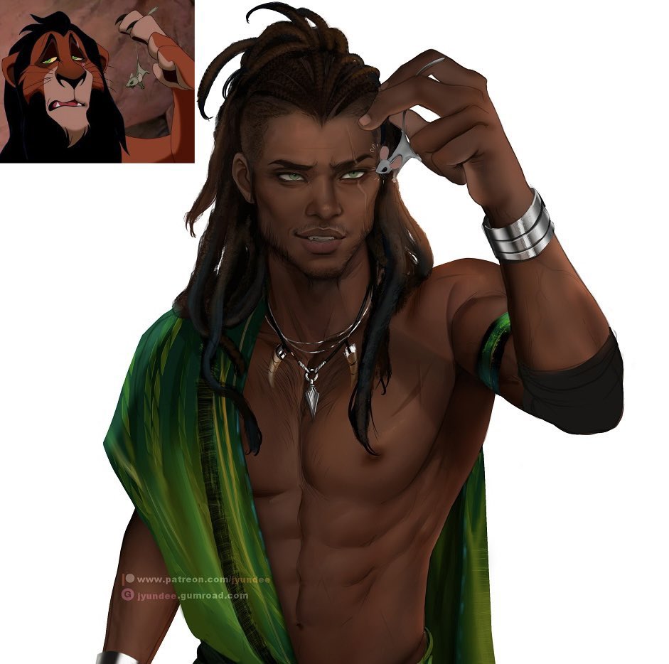 jyundeeARTs's tweet image. The Lion King as human 🦁