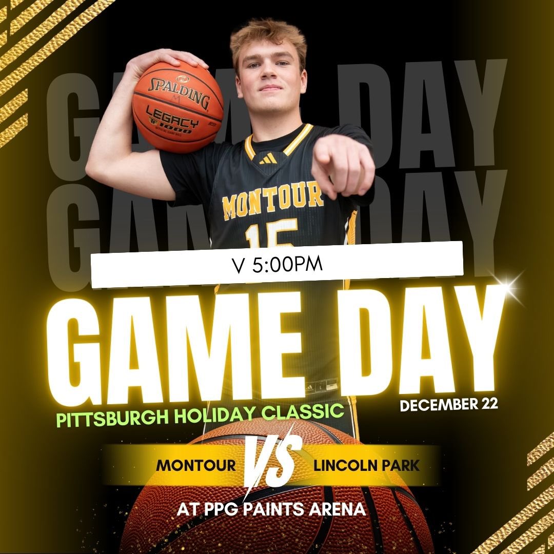 MontourHoops's tweet image. 🏀GAME DAY🏀

🎄Pittsburgh Holiday Classic 🎅🏼

🆚Lincoln Park 
📍PPG Paints Arena 
⌚️ 5:00 PM