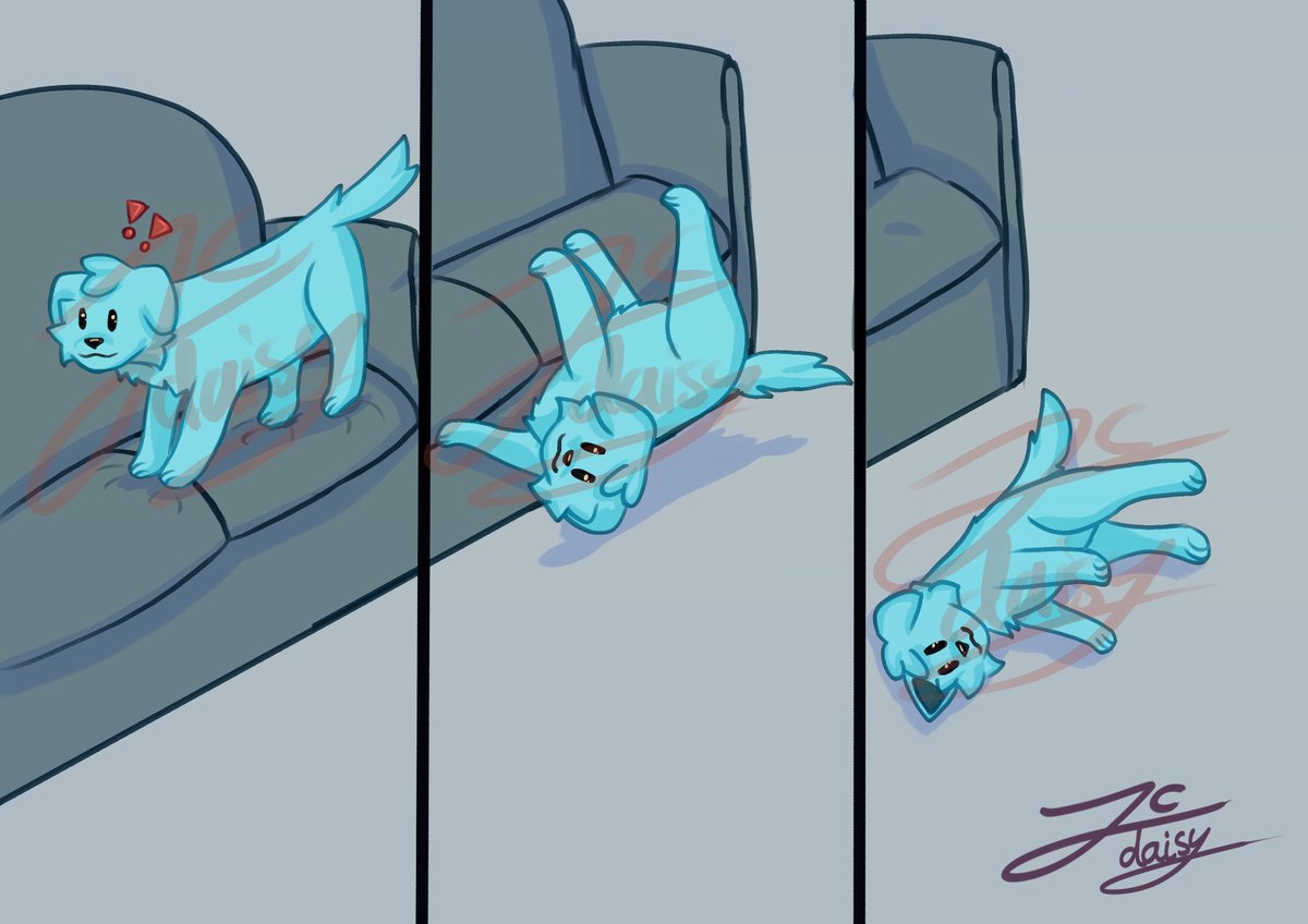 JC_Daisy_'s tweet photo. Ever been scared stiff? So hard you fall off the couch?
Here's a simple YCH to show off that fight, flight, freeze behavior
Comes with two base options:
-> Canine
-> Feline
Adjustments can be made on request https://t.co/BxIw1g2kaY