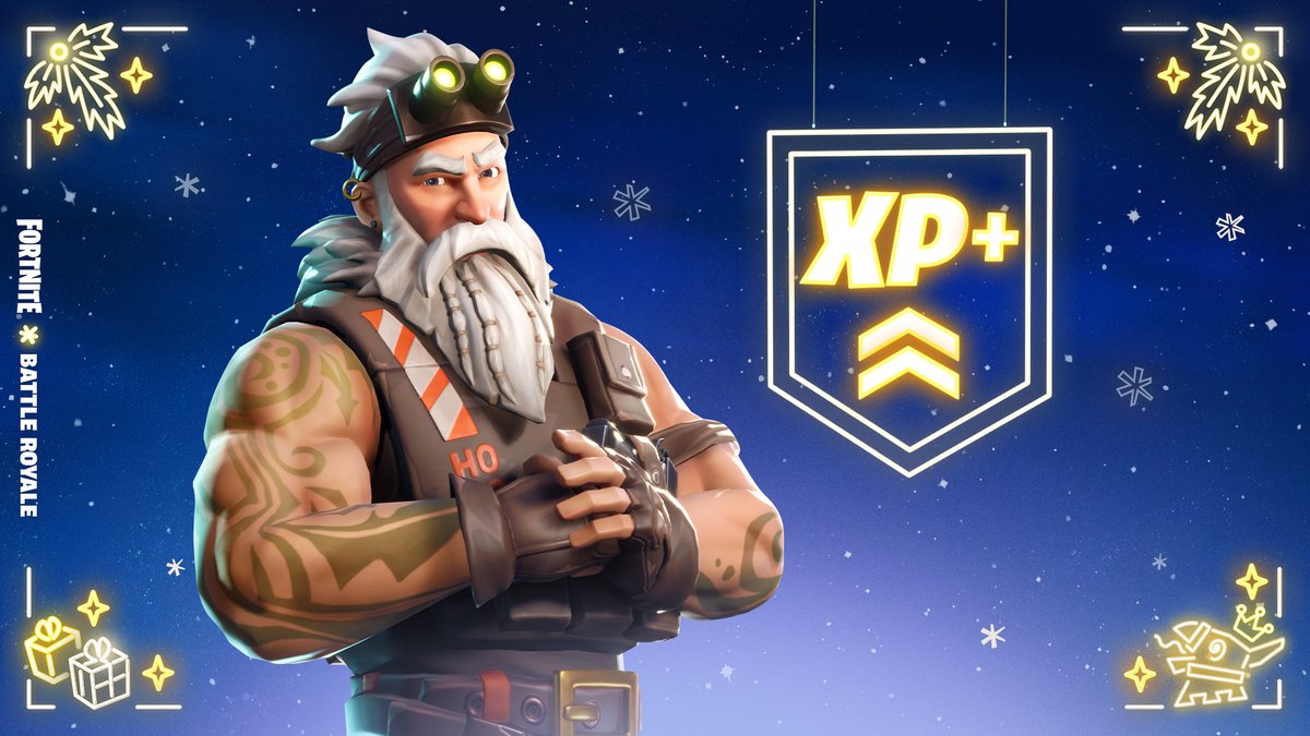 Fortnite's tweet photo. For the first time this Winterfest:

Complete festive challenges for additional XP! https://t.co/XPQcAR9d7C