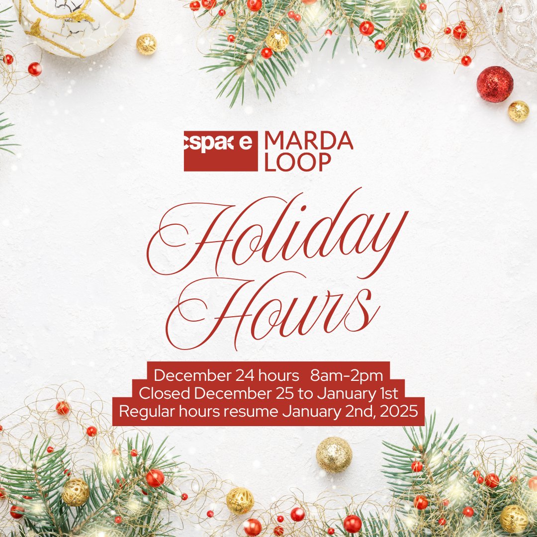 Thank you for your continued support throughout the year! We wish you a joyful holiday season filled with warmth, happiness, and creativity. See you in the New Year! 🎉 

#cSPACE #HappyHolidays #Seeyouin2025 #cspaceprojects #cspacemardaloop #cspacemarket