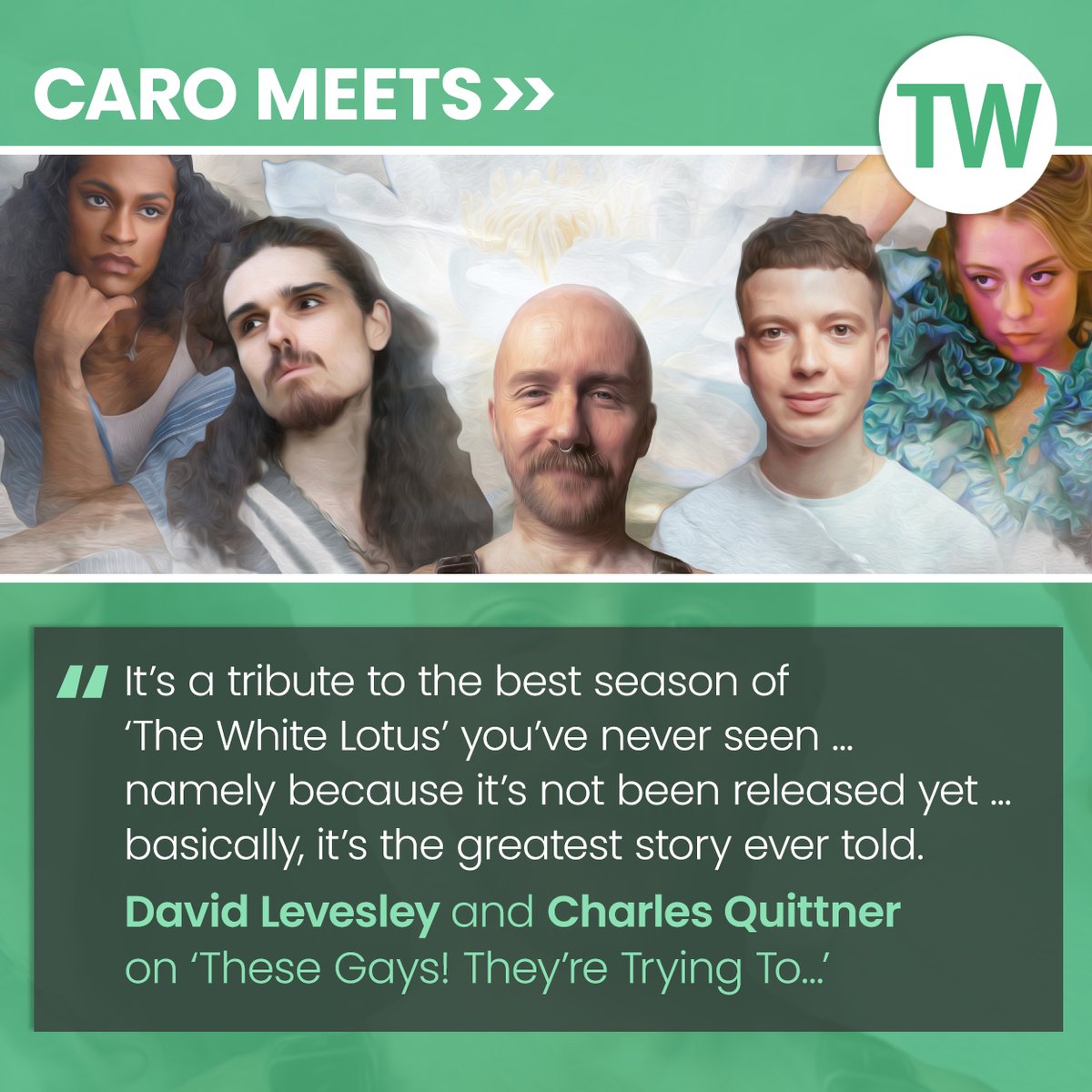 This week Caro spoke to David Levesley and Charles Quittner about 'These Gays! They’re Trying To…', on at The Divine from 27-30 Dec and 2-4 Jan.

Read the Q&amp;A here: bit.ly/3P8Ic4J