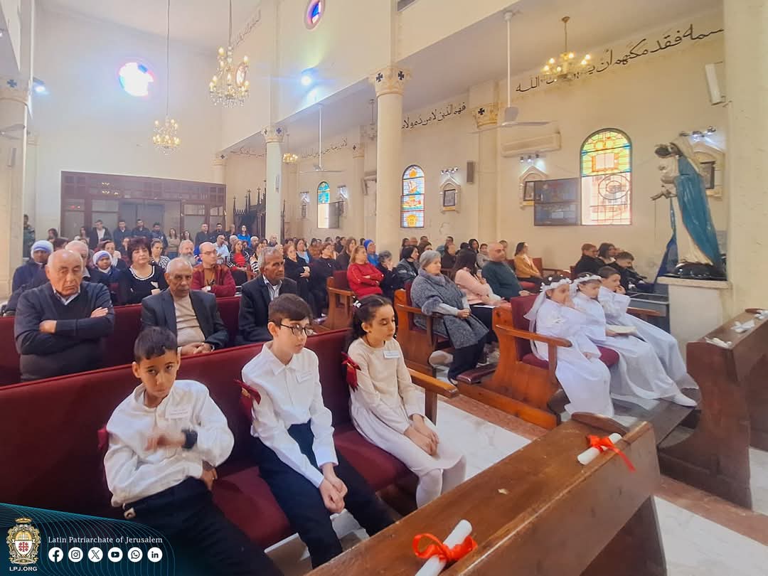 LPJerusalem's tweet photo. On Sunday, 22nd of December, 2024, His Beatitude Cardinal Pierbattista Pizzaballa, Latin Patriarch of Jerusalem, presided over Christmas Mass and administered the Sacrament of Confirmation, at the Holy Family Parish in Gaza. https://t.co/cXBt77RrOW