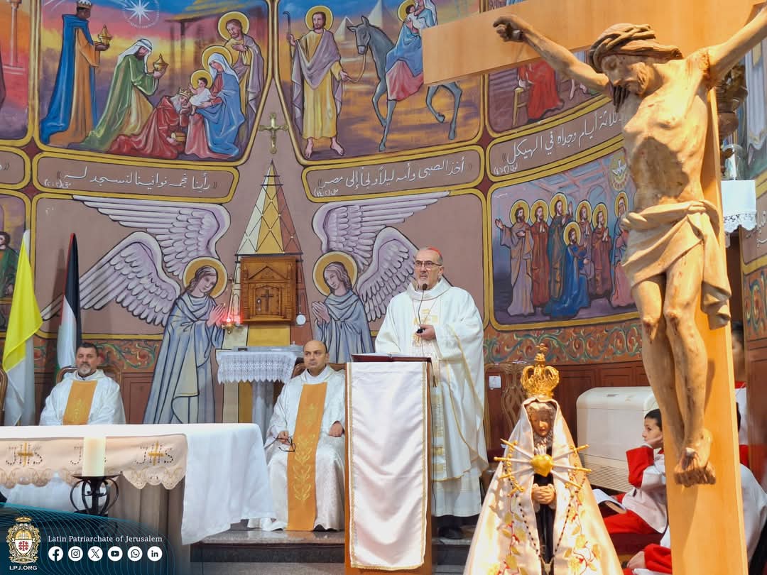 LPJerusalem's tweet photo. On Sunday, 22nd of December, 2024, His Beatitude Cardinal Pierbattista Pizzaballa, Latin Patriarch of Jerusalem, presided over Christmas Mass and administered the Sacrament of Confirmation, at the Holy Family Parish in Gaza. https://t.co/cXBt77RrOW