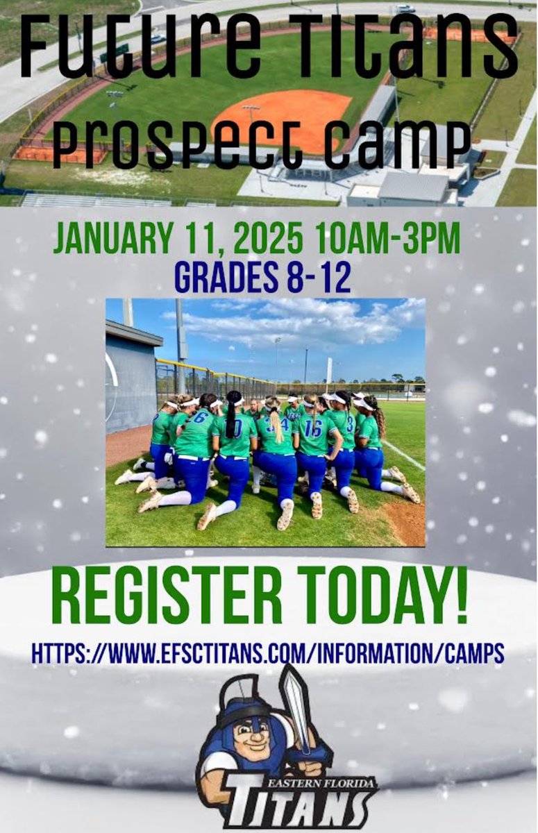 Join us at our park!! Sign up and have a great day with the titan softball staff!!! #btj🧃