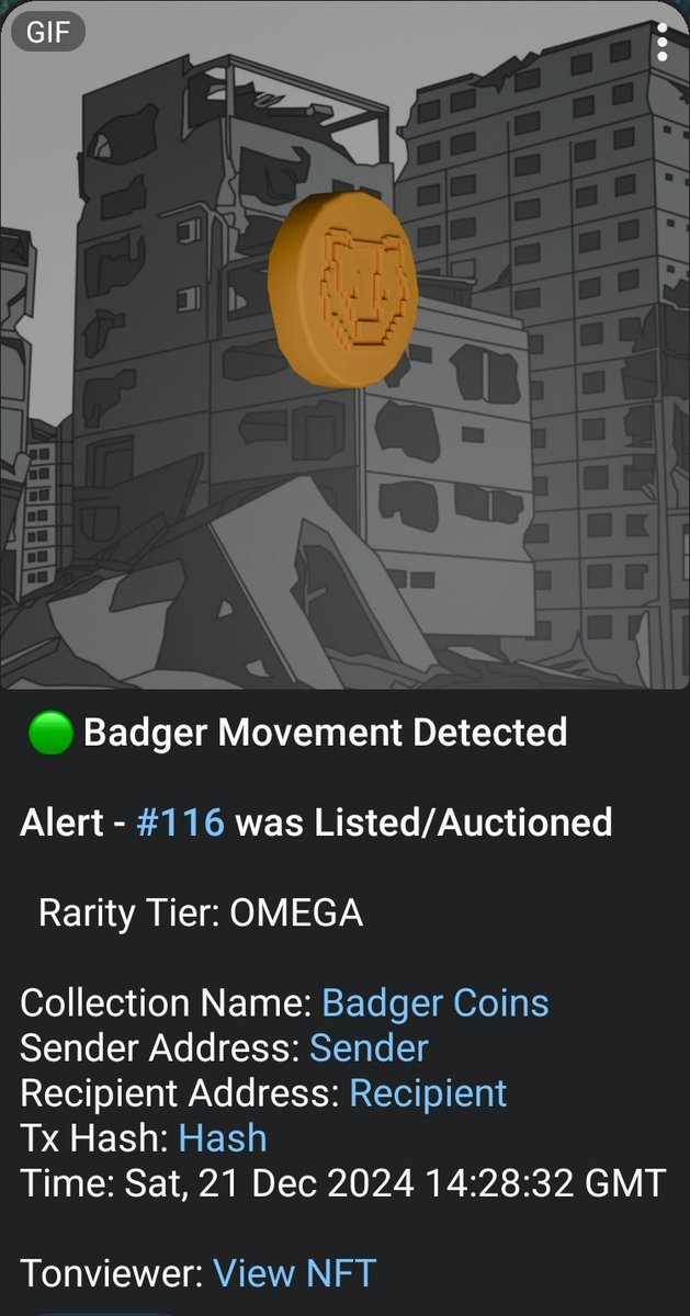 Badger Wasteland's Telegram NFT Notification Bot has undergone numerous recently updates with advancements in functionality and aesthetics. Data services have been secured for one year, with option to renew, showing their long-term vision and commitment to the project.

NFT