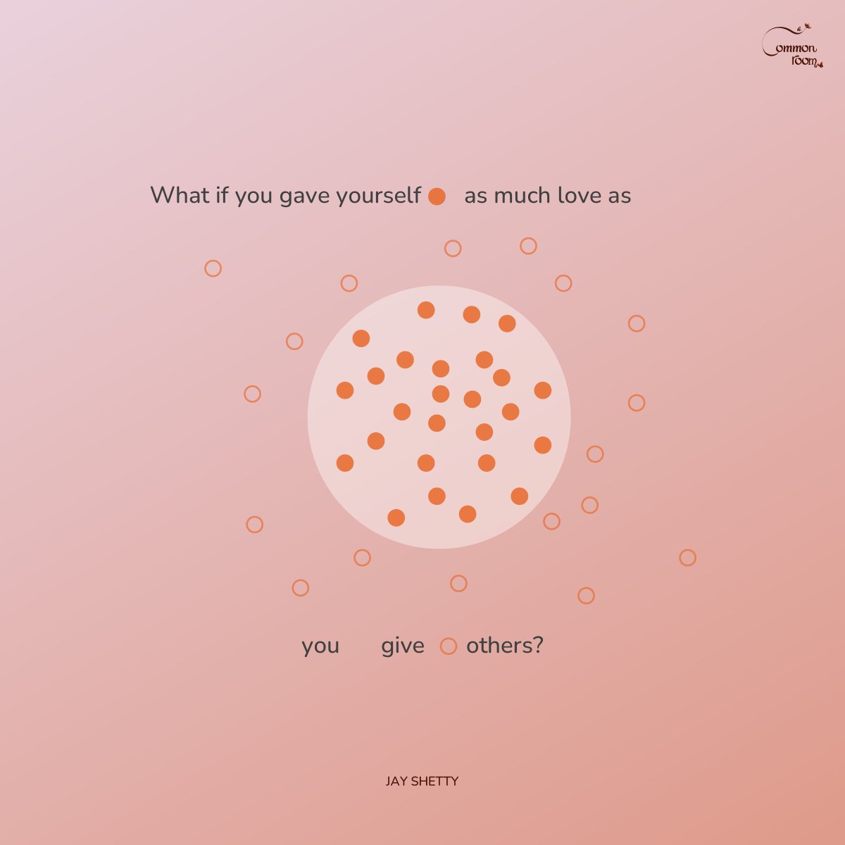 writeaside's tweet photo. What if you gave yourself as much love as you give others?

@jayshetty https://t.co/utyyTeKfGP
