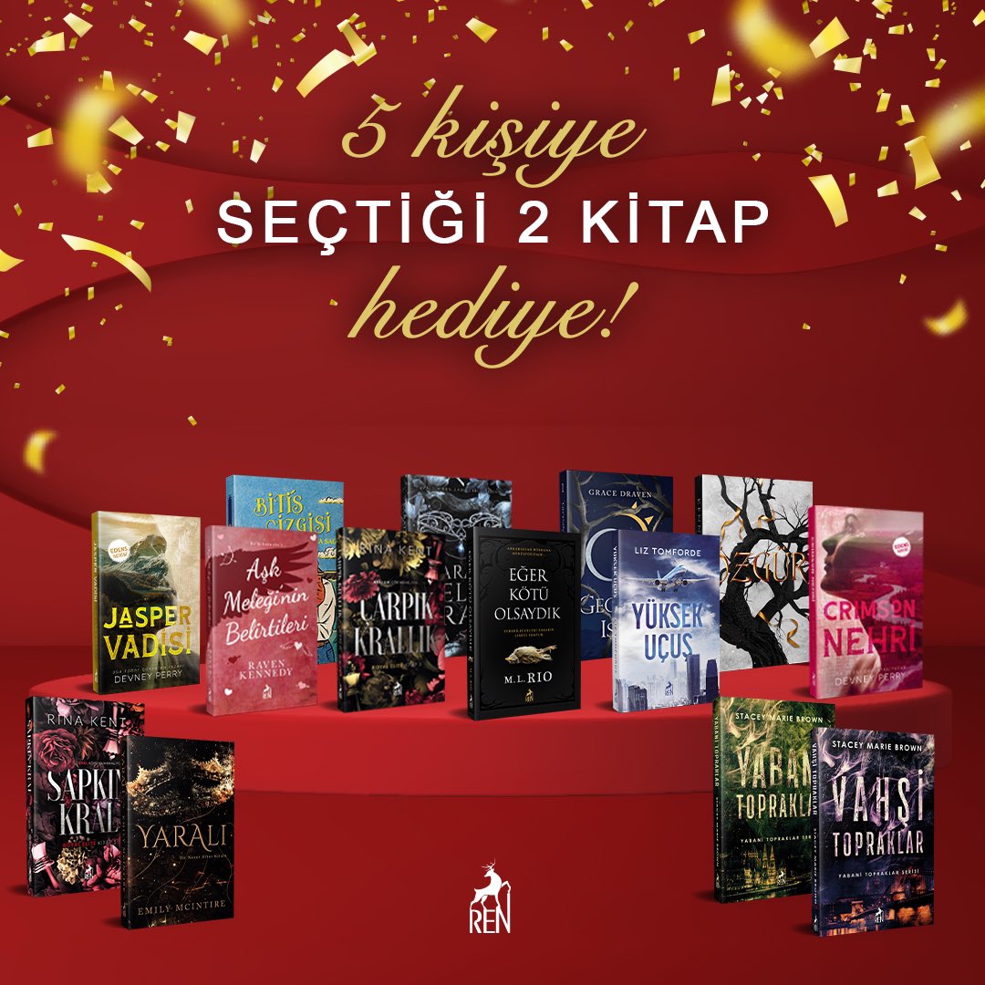 5 okurumuza seçtikleri 2 kitabımız hediye! ✨

Çekilişe katılmak için <a href="/renkitap/">Ren Kitap</a> hesabını takip edip bu tweeti rt yapmanız yeterli! 💞

(Çekilişimize sadece çeviri kitaplarımız dahildir.)

Çekilişimiz 5 Ocakta açıklanacaktır. Bol şans! 🤩
—
#renkitap