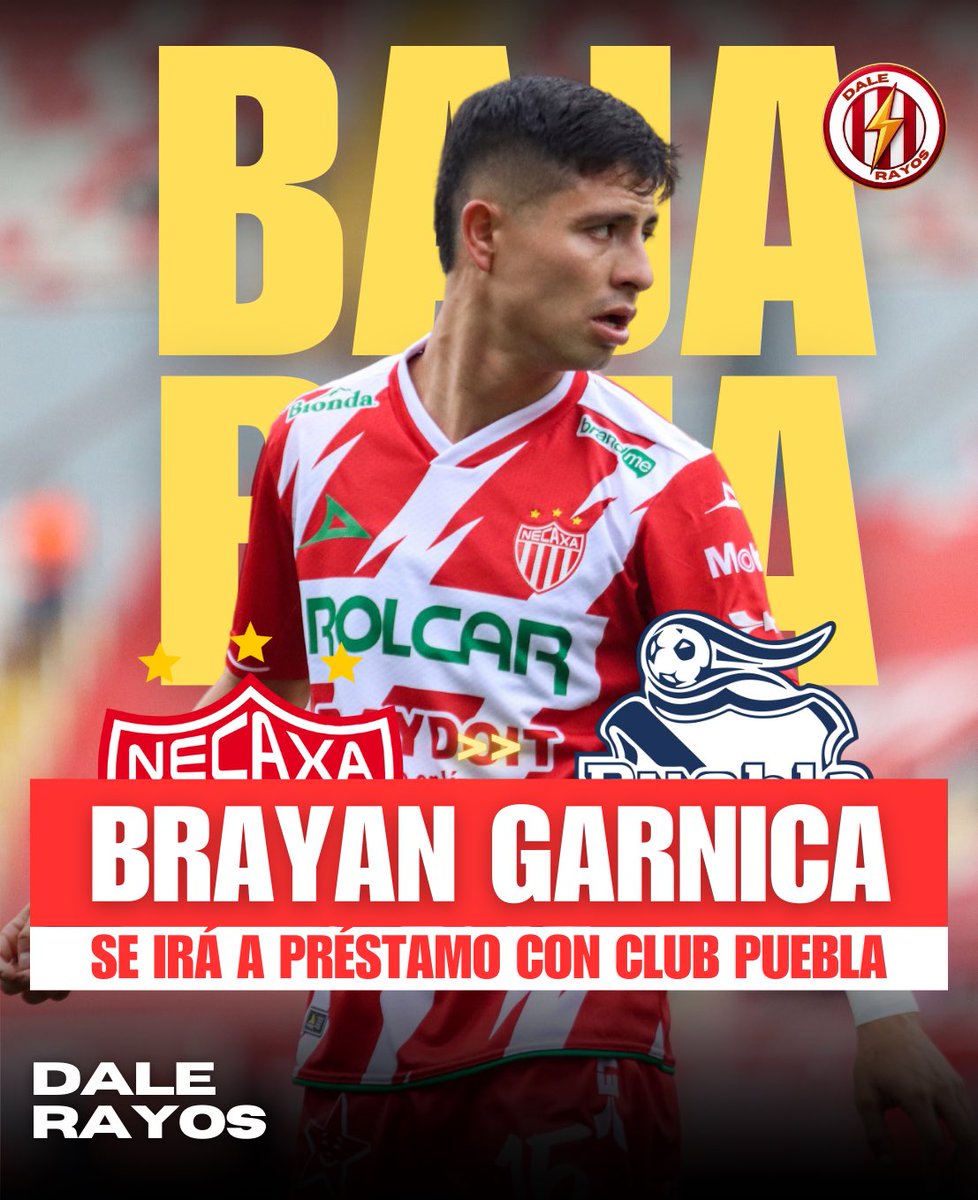 yezsy17381's tweet photo. 😢¡BAJA CONFIRMADA! | Brayan Garnica no estuvo presente esta semana en la pretemporada del club. 🔻
Su siguiente destino será Club Puebla, donde llegará a préstamo, la negociación está muy avanzada. ¡Suerte Brayan!🫡
#necaxa | #DaleRayos | #brayangarnica | #LigaMX https://t.co/RO6S46zLTg