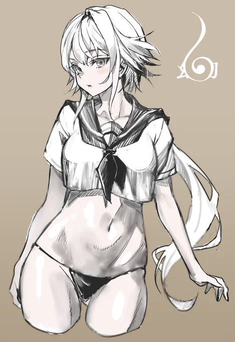 みすとちゃん、ポストしないから配信気づかなかったわ。応援用に過去絵に加筆してたんだけどここで供養。しかし、この子は何回注意してもすぐ裸同然に…… 
