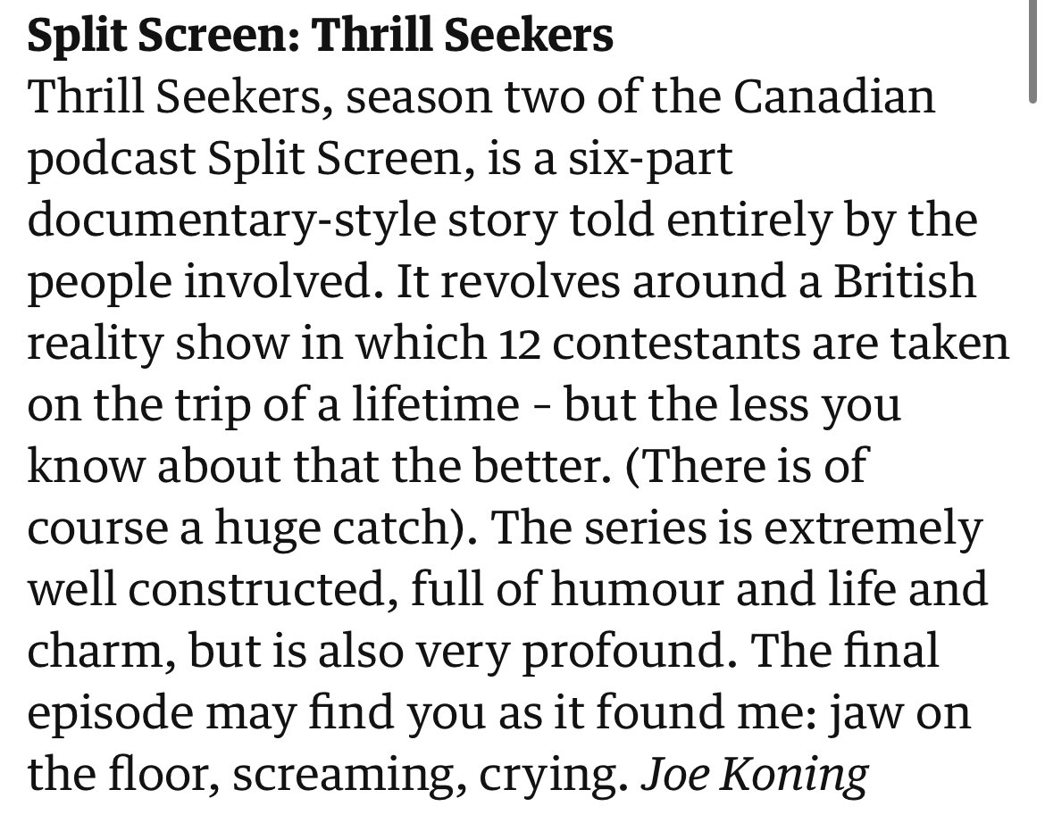 Meera Kumar (@meeerakumar) on Twitter photo Thank you Joe Koning <a href="/guardian/">The Guardian</a>! This is literally the perfect review and everything we could have hoped for making the series
Perfect way to end the year
theguardian.com/culture/2024/d… Thank you Joe Koning <a href="/guardian/">The Guardian</a>! This is literally the perfect review and everything we could have hoped for making the series
Perfect way to end the year
theguardian.com/culture/2024/d…