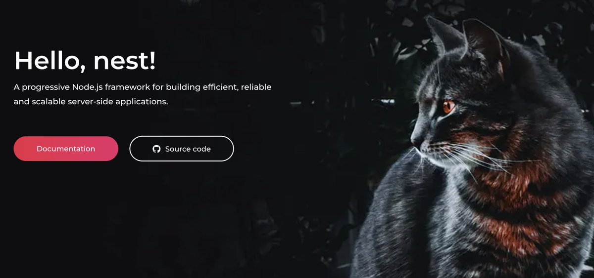 Just discovered <a href="/nestframework/">NestJS</a>, and the fact that there's a cat above-the-fold makes me instantly like it.

(yes, I love cats, have two of them and donate to <a href="/BlindCatRescue/">Blind Cat Rescue</a>)