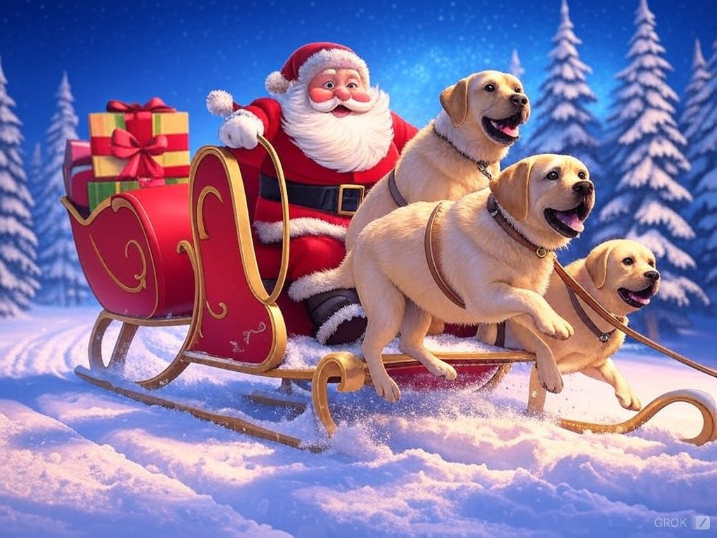 Hasek47's tweet photo. Yellow labs, Santa, Christmas https://t.co/g7QwVpcS9x