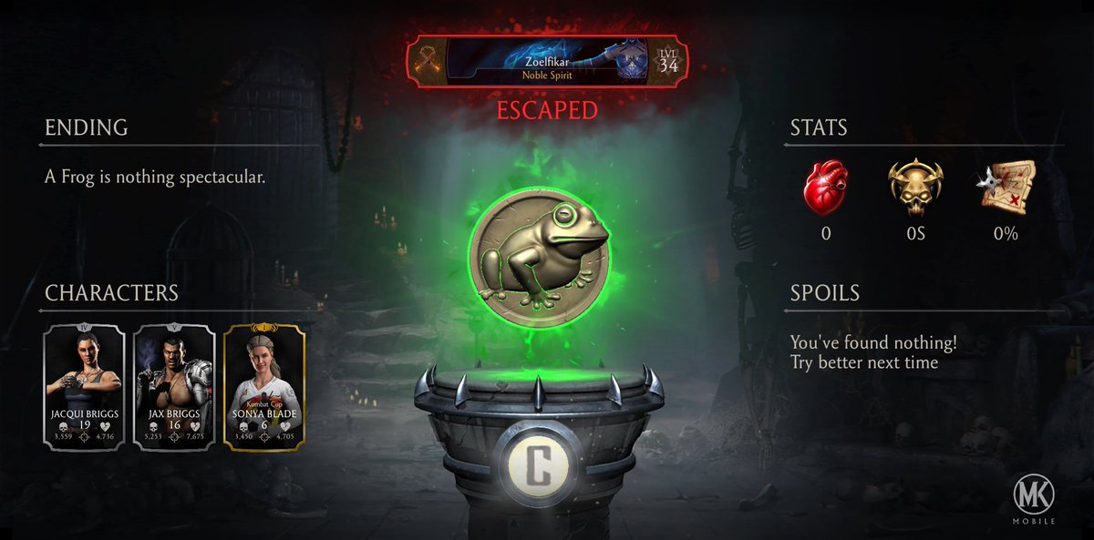 zoe_killbane's tweet photo. I just completed a Krypt Run in Mortal Kombat mobile! Check out my stats. https://t.co/mVlOuSnUtU