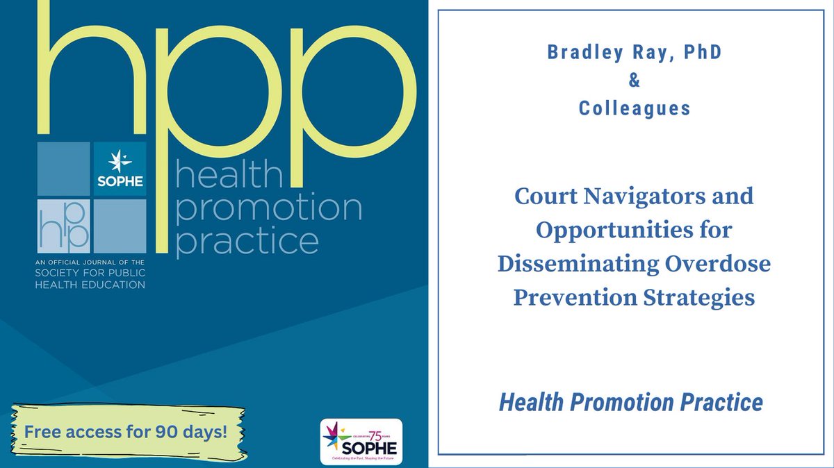 Given that the overdose epidemic continues to be a pressing public health problem, these authors discuss a analysis of court navigator programs aimed at supporting substance use disorder and recovery.
journals.sagepub.com/share/KFXTHDKZ…
<a href="/LaNitaSWright/">LaNita Wright</a> <a href="/SOPHEtweets/">SOPHE</a> @SagehealthInfo <a href="/JeanMBreny/">Jean M Breny, PhD</a>