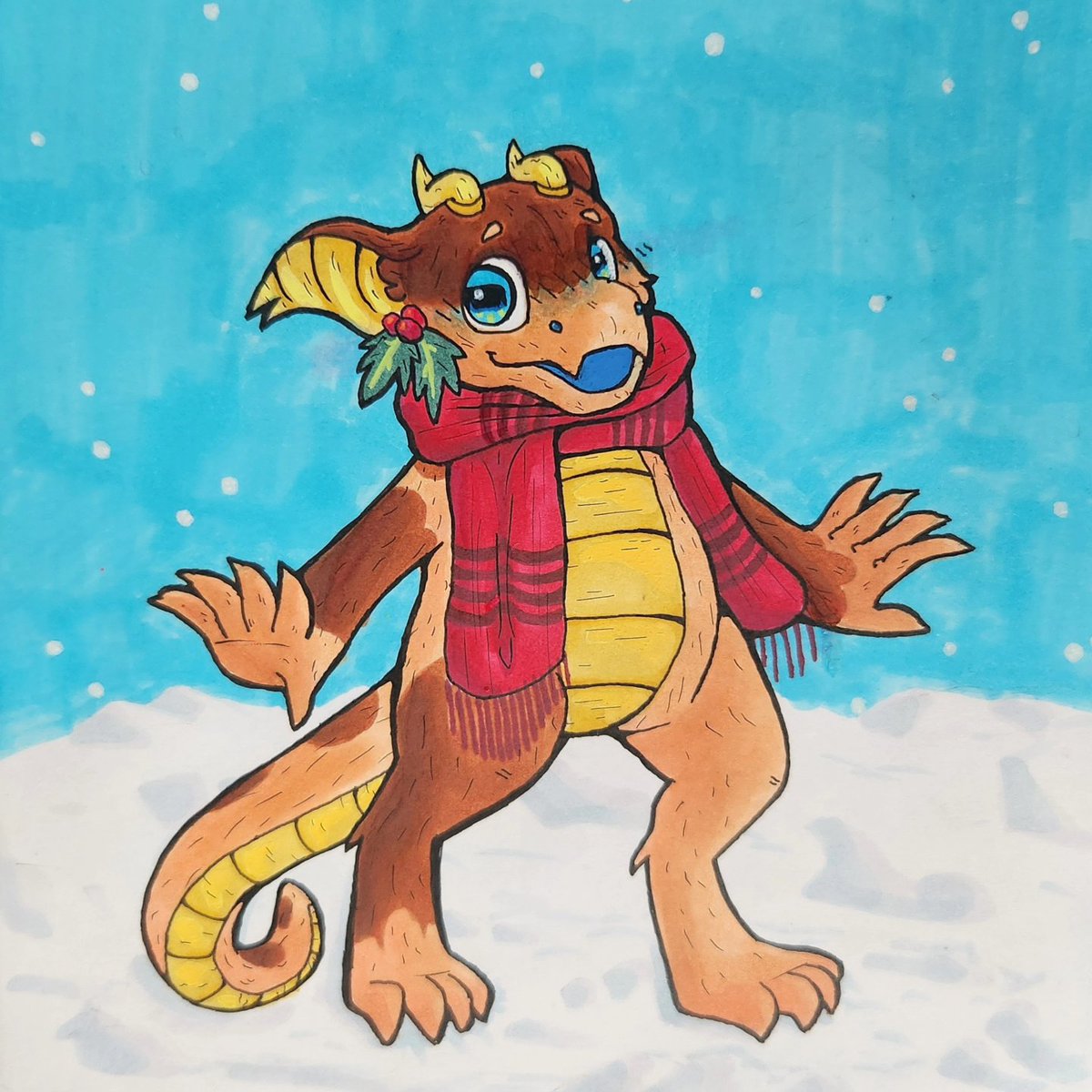 InatorL's tweet photo. Willow enjoys the snow for another Christmas redraw! 
#art #oc #annualredraw #cristmaswillow #furry https://t.co/zJdiur7Vsh