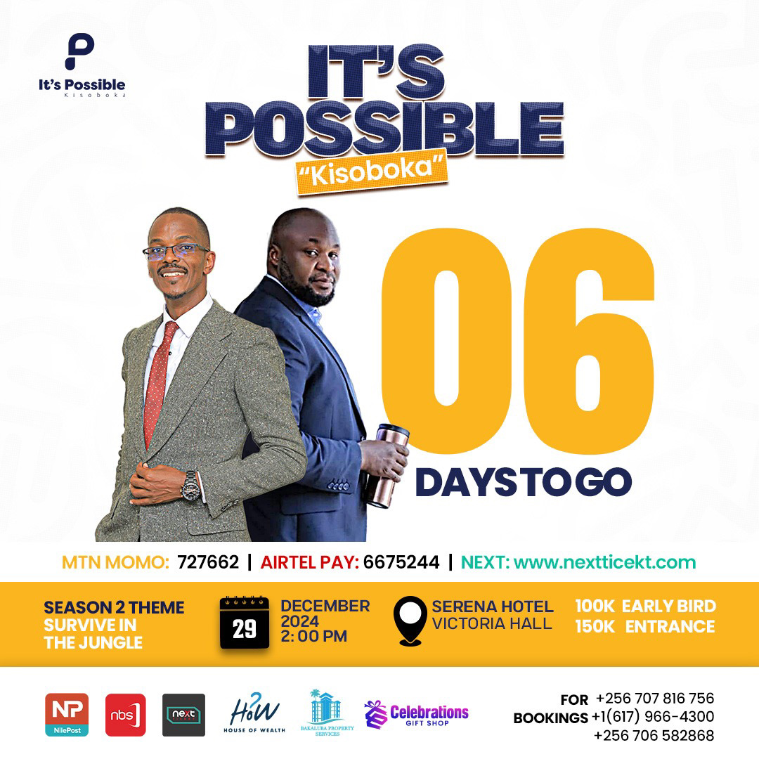ItsPossible_evt's tweet photo. ⏳ Only 6 Days Left!
The countdown continues! In just 6 days, It’s Possible Conference will be live at the Serena Hotel on 29th December!

Time’s running out—let's make it possible, together! https://t.co/6YSfTTj3dR