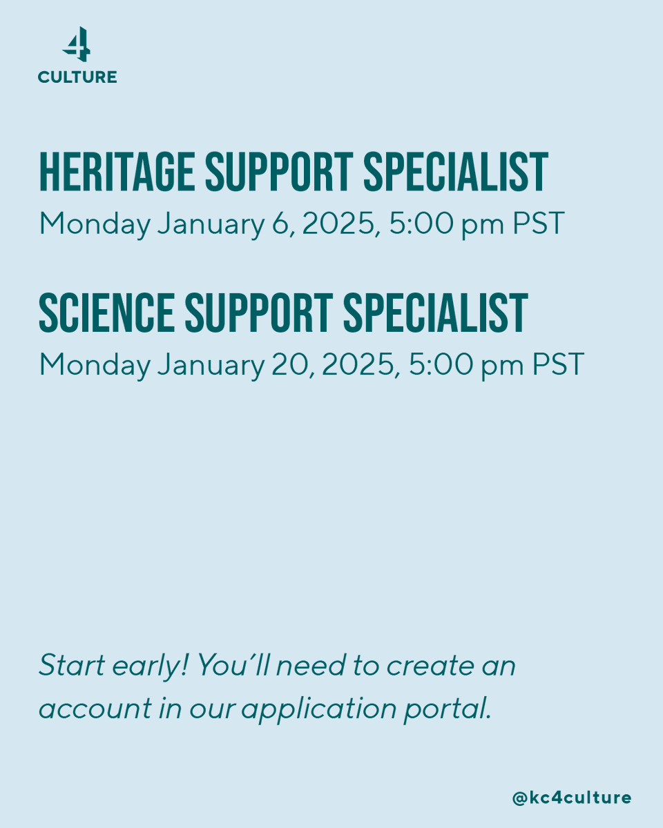 Looking to start the new year with a new job opportunity? Take a look at the two positions we have open: Heritage Support Specialist and Science Support Specialist. Apply and share! Full job descriptions, including salary, are here: bit.ly/4h2GPRh