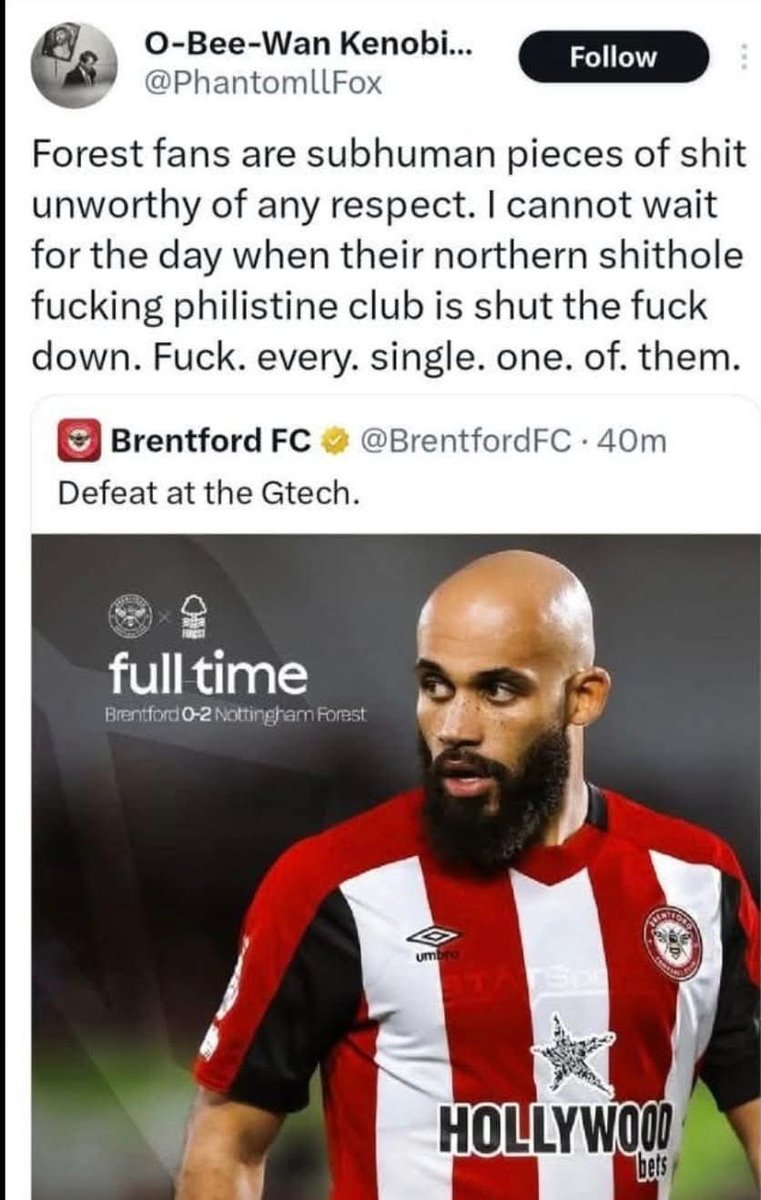 AO1865's tweet photo. Really glad to see some Brentford fans have taken the result very graciously https://t.co/RtxdiW6re4