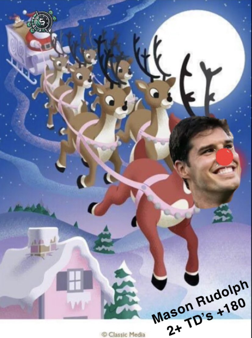 Bet_Intangibles's tweet photo. 🚨🚨🚨 Intangalert: Mason Rudolph starting Christmas weekend. Rudolph 2+ passing TD’s +190🔒 🚨🚨🚨shoutout to @PFTCommenter for bringing this to our attention. https://t.co/ZyTGp2RL60