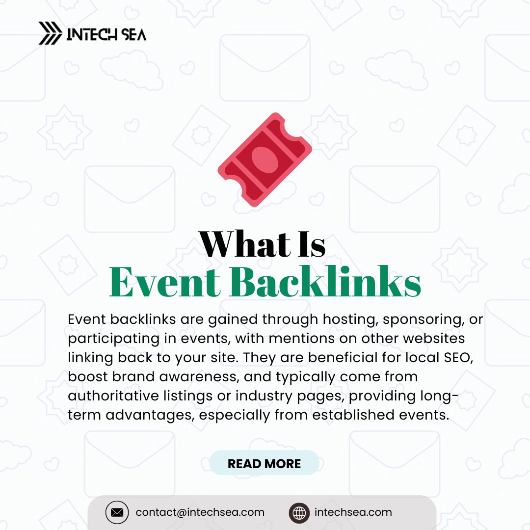 IntechSea's tweet photo. Event Backlinks 

Event backlinks are earned when you host, sponsor, or participate in an event, and your event is mentioned on other websites or blogs. These backlinks often come from event organizers, sponsors, or participants who reference the event and link back to your site. https://t.co/ubhfpElK8Z