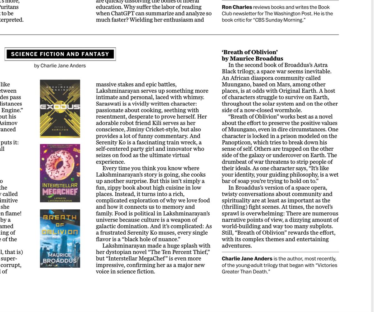 Jabberwocky Literary (@awfulagent) on Twitter photo As Seen In Print!
The Washington Post Charlie Jane Anders Charlie Jane Anders review of <a href="/MauriceBroaddus/">Maurice Broaddus</a> Breath of Oblivion As Seen In Print!
The Washington Post Charlie Jane Anders Charlie Jane Anders review of <a href="/MauriceBroaddus/">Maurice Broaddus</a> Breath of Oblivion