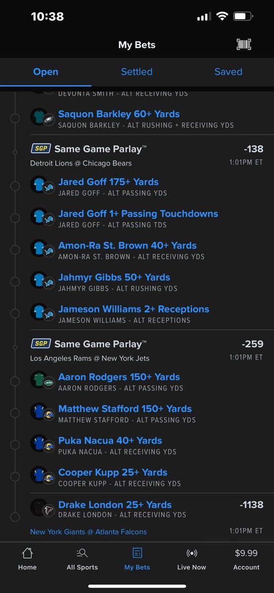 MrTailMyBets's tweet photo. 1:00 games #nfl #GamblingX #GamblingTwitter 

Check out my bet on FanDuel Sportsbook! 
 https://t.co/8nxVhhHI7j https://t.co/3RhaRtsqHk