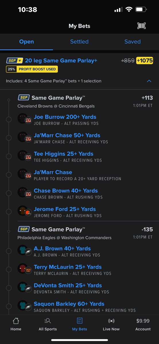 MrTailMyBets's tweet photo. 1:00 games #nfl #GamblingX #GamblingTwitter 

Check out my bet on FanDuel Sportsbook! 
 https://t.co/8nxVhhHI7j https://t.co/3RhaRtsqHk
