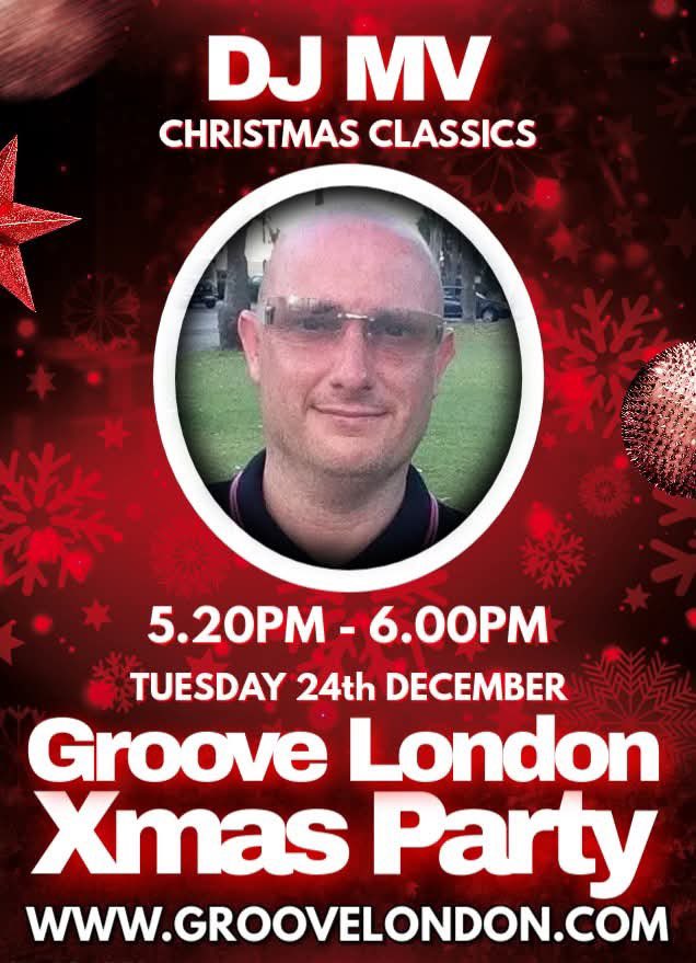 ONLY 2 DAYS TO GO
2 SHOWS FROM DJMV ON THE GROOVE LONDON CHRISTMAS EVE EVENT 
10AM - 10.40AM / 5.20PM - 6PM
groovelondon.com