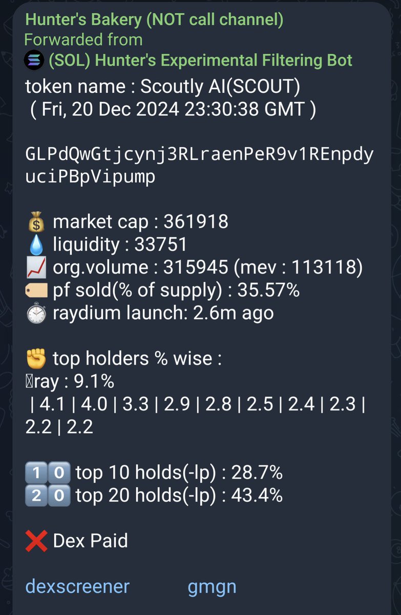 thehunterbaker's tweet photo. $scout , 362k to 25m, 69x
$lou $kento #usacoin $symx #Zeropai $solup $lawn #gigabrain $kiki $agentB $oc $hybe etc
Check more triggers and bot updates : https://t.co/EAEvgXXsRK
Not financial advice ! https://t.co/Jtgt1Z9eQL