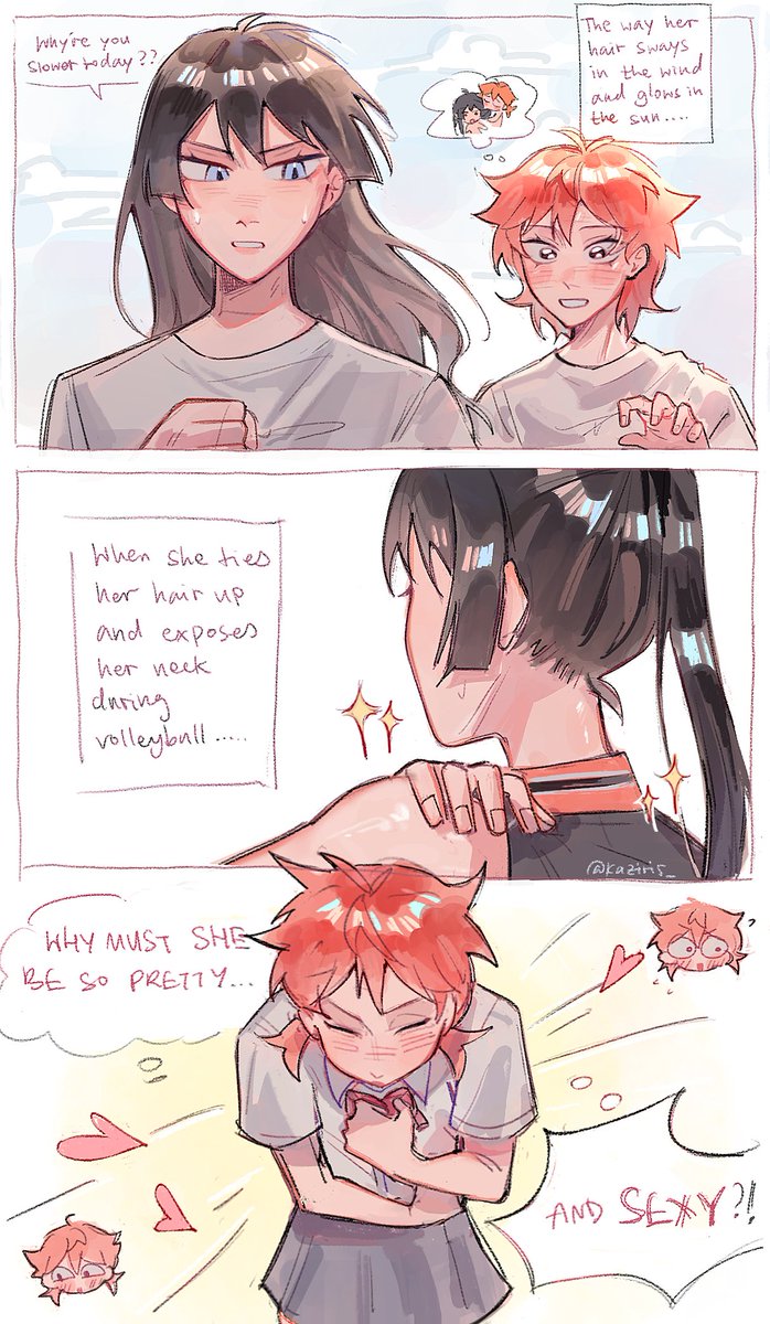 kaziris_'s tweet photo. they love each others hair (1/2) #kagehina #haikyuu https://t.co/oEvxJvjSUr