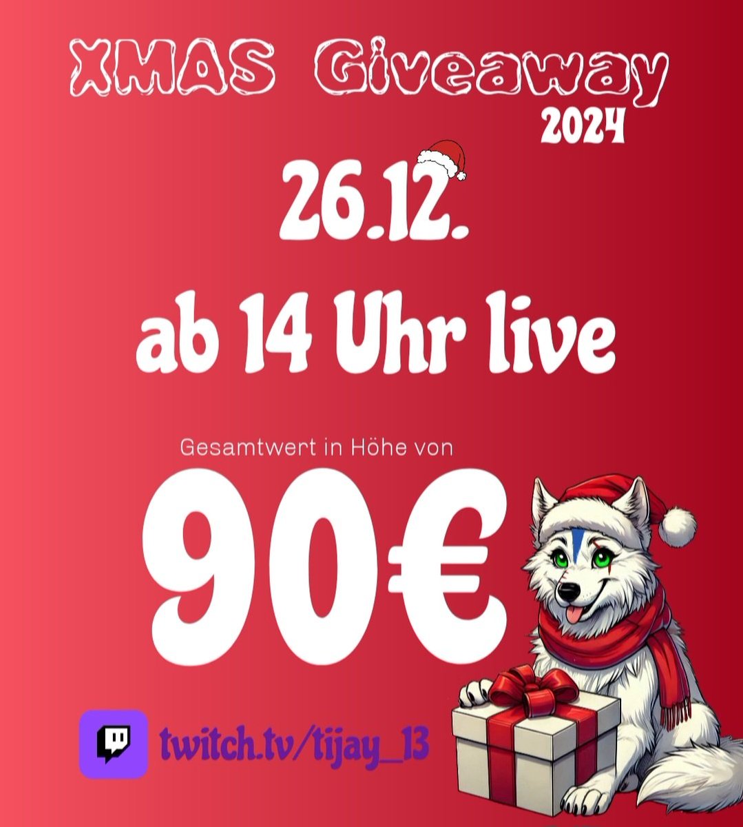 Hey hohoho 🎅🏼

Verpasst nicht den #xmas #stream am 26.12 ab 14Uhr😍

Angepeilt sind 12h + #Giveaway

Am besten jetzt schon folgen und nicht verpassen😎

🎁 twitch.tv/tijay_13

#TwitchDE #tijay_13 #tijay #streamer #twitchstreamer #gamergirl
