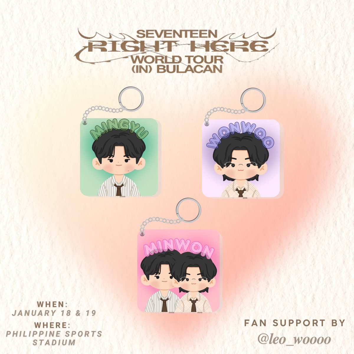 leo_woooo's tweet image. ⋆𐙚₊˚⊹♡ 17 RIGHT HERE IN BULACAN ⋆𐙚₊˚⊹♡
╰  fan support by @leo_woooo

♡ january 18 &amp;amp; 19, 2025
♡ 1:1
♡ like and rt
♡ open for trades
♡ updates will be posted below

see you, caratdeul! ♡

#SEVENTEEN_RIGHT_HERE_IN_BULACAN #SEVENTEEN_RIGHT_HERE