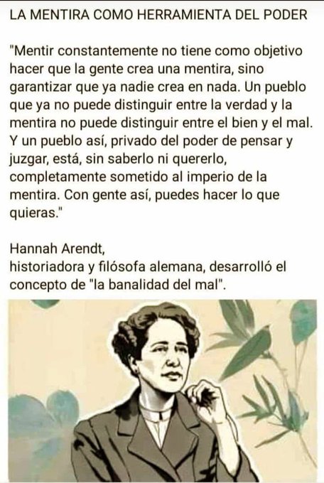 bitacorabeagle's tweet photo. "Mentir constantemente tiene como objetivo que ya nadie crea en nada". https://t.co/mHcBUGHx9o