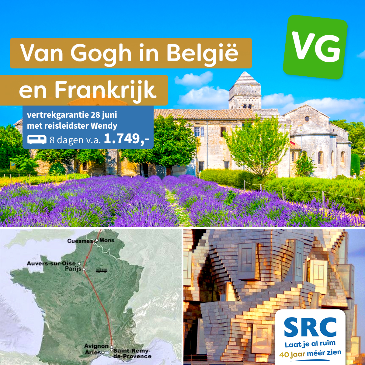 Reisleidster Wendy: "Volg Vincent van Goghs zoektocht naar zijn kunstenaarsbestaan vanaf de #Borinage, naar #Parijs en vervolgens naar de #Provence. De reis eindigt in #Auvers, bij de graven van Vincent en Theo." ➡️ src-reizen.nl/reis/van-gogh-…