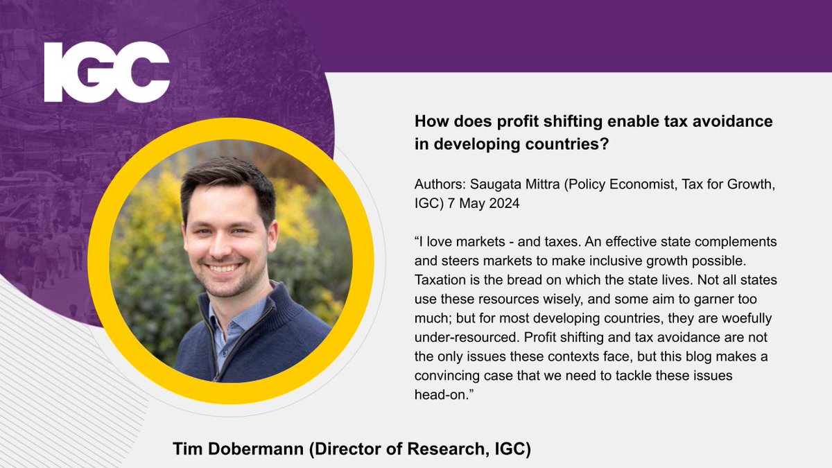 The IGC Blog: A Year in Review

<a href="/timdobermann/">Tim Dobermann</a> on "How does profit shifting enable tax avoidance in developing countries?" by IGC's Saugata Mittra

Read it in full: theigc.org/blogs/taxing-e….

#IGCblog2024