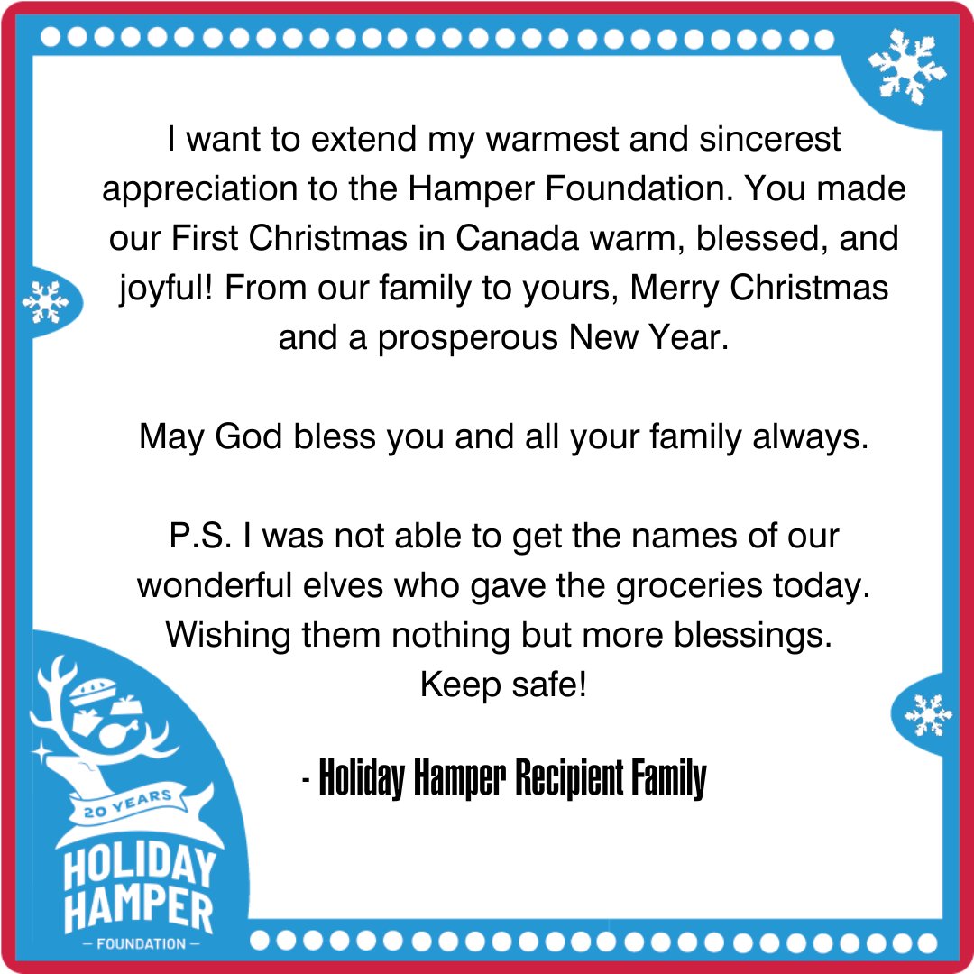 Families are joyfully expressing their gratitude after receiving a wonderful Holiday Hamper! 🎄
#yeg