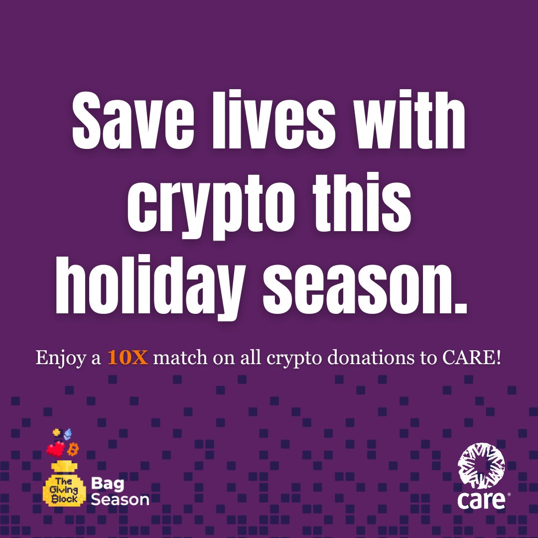 Your crypto can do more than just save lives—it can save you money too. By donating  crypto to CARE, you help deliver emergency relief, including food, water,  and shelter, to communities facing