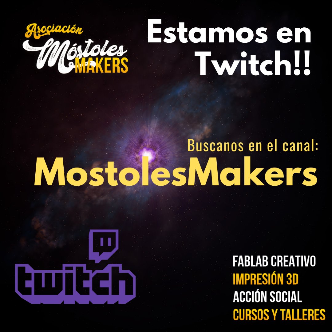¿Aun no te has suscrito en nuestro twitch?
Es gratis si tienes amazon prime y nos ayudas muchísimo a seguir adelante.
s.mtrbio.com/rxfcaznbec
#twitch #mostoles #video #contenido #ayuda #asociacion #mostolesmakers #redes #cursos #formacion #taller #makers