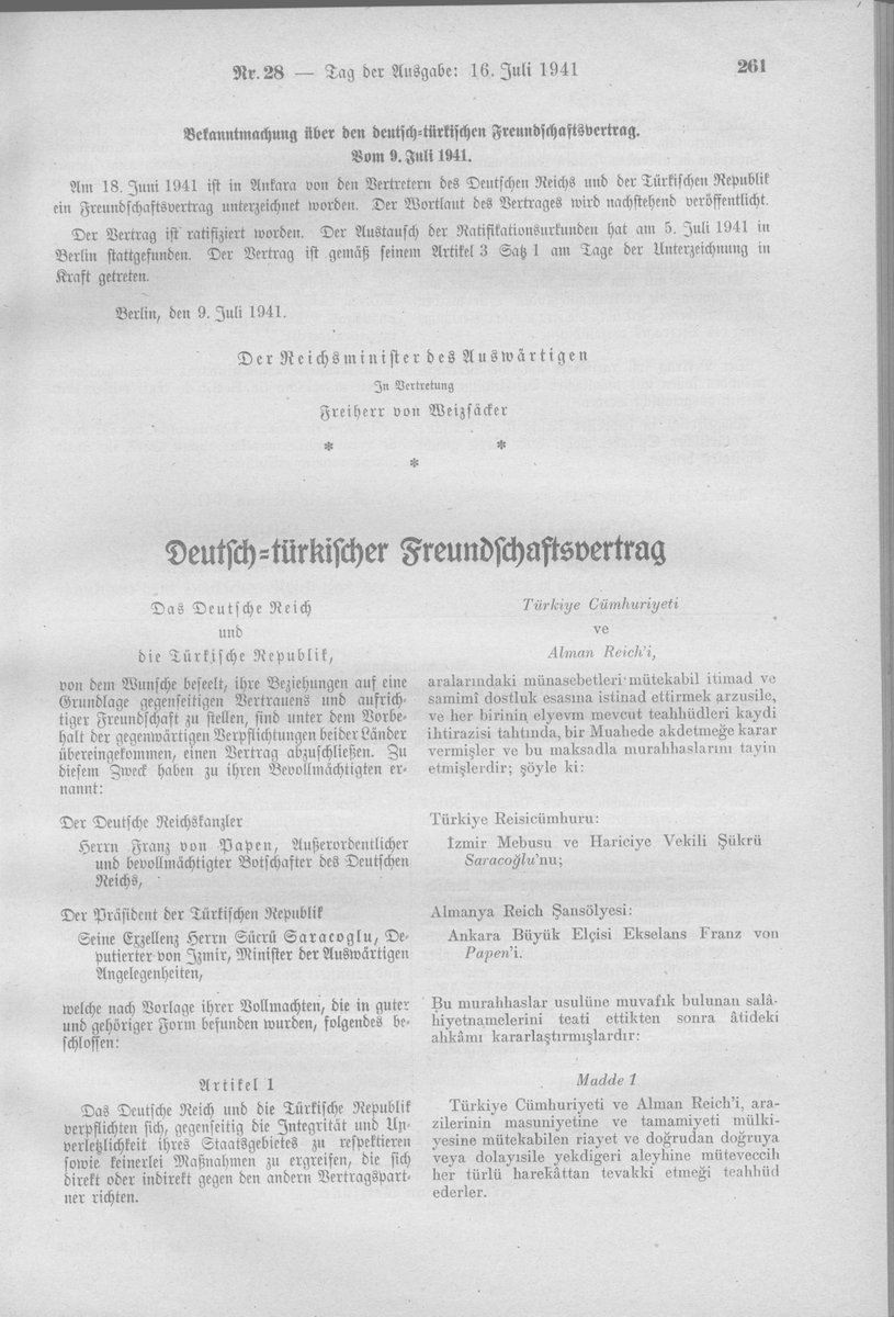 #HistoryRepeat #Today #Jewish #Arms #Culture #Technology #NAZIS😉
The Real Document of The German-Turkish Treaty of Friendship of 1941. Some nice agreements... read the full text to find who have earned more money, or not at all.

Economic cooperation: 
Turkey supplied Germany